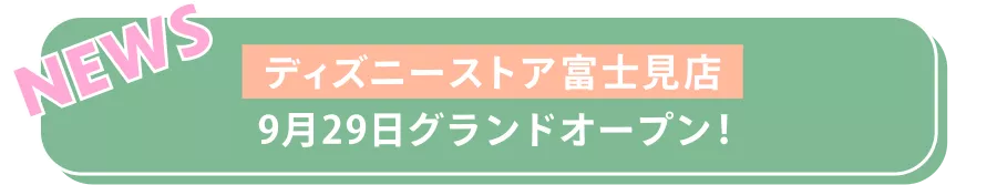 NEWS ディズニーストア富士見店 9月29日グランドオープン！