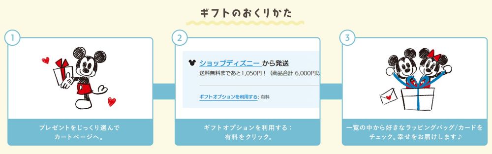 公式 ショップディズニー オリジナルギフトラッピング