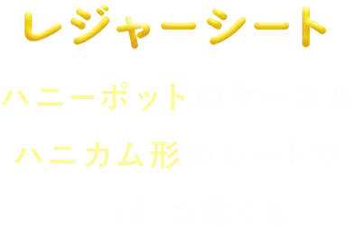レジャーシート ハニーポットのケース＆ハニカム形のシートではちみつ尽くし