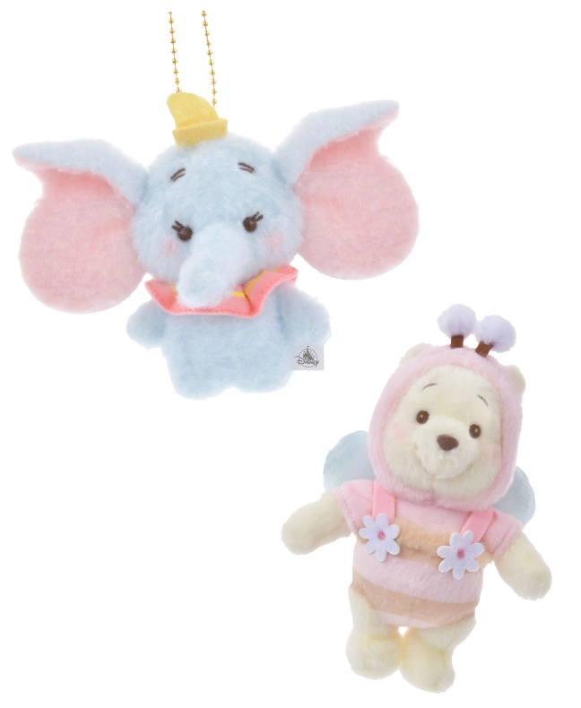 ダンボ ぬいぐるみキーホルダー・キーチェーン ほわほわ Flat/プーさん ぬいぐるみキーホルダー・キーチェーン ピンク HONEY DAY