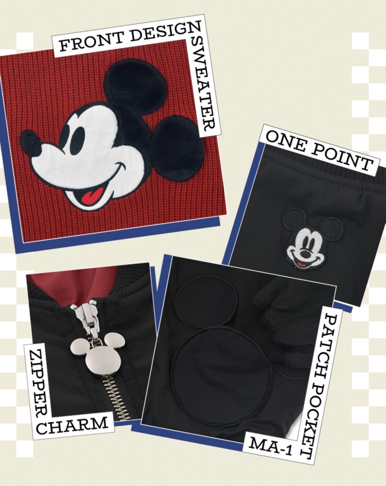 FRONT DESIGN SWEATER ONE POINT ZIPPER CHARM PATCH POCKET MA-1