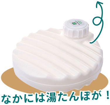 なかには湯たんぽが！