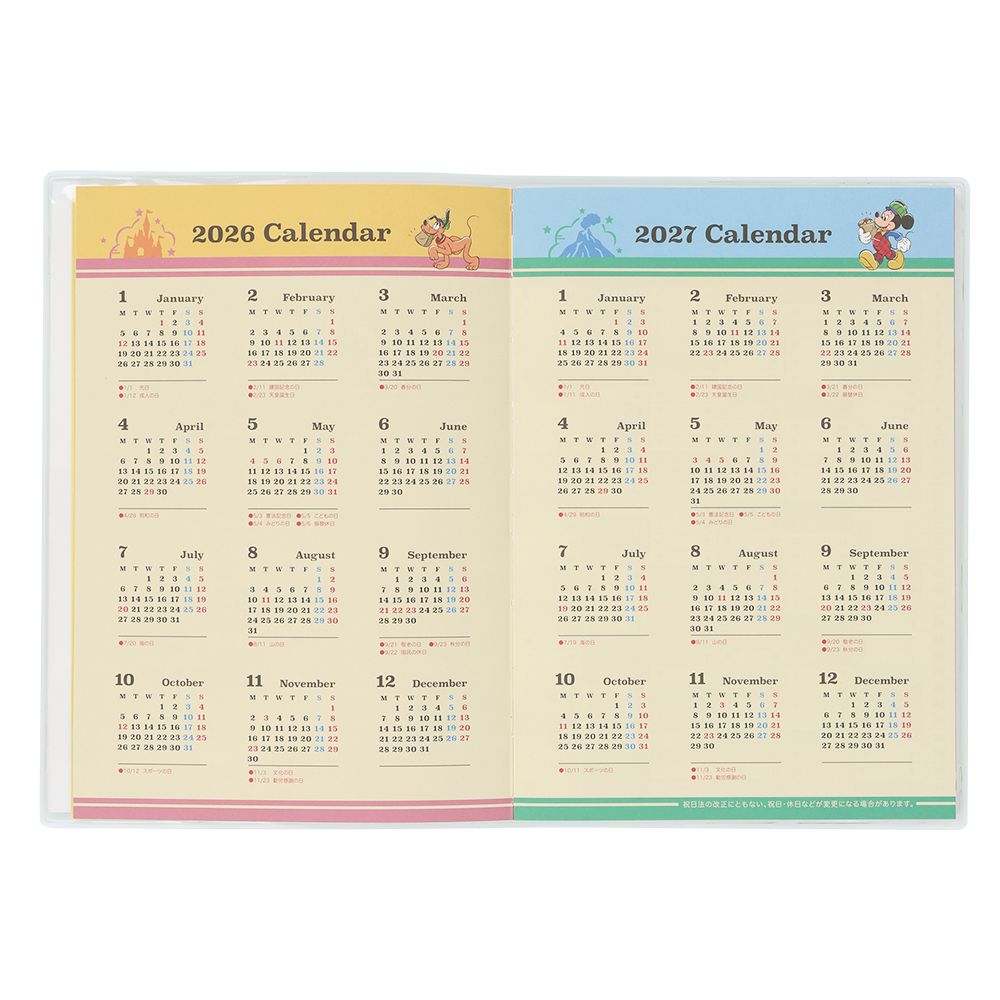 手帳2026 ミッキーマウスと仲間たち