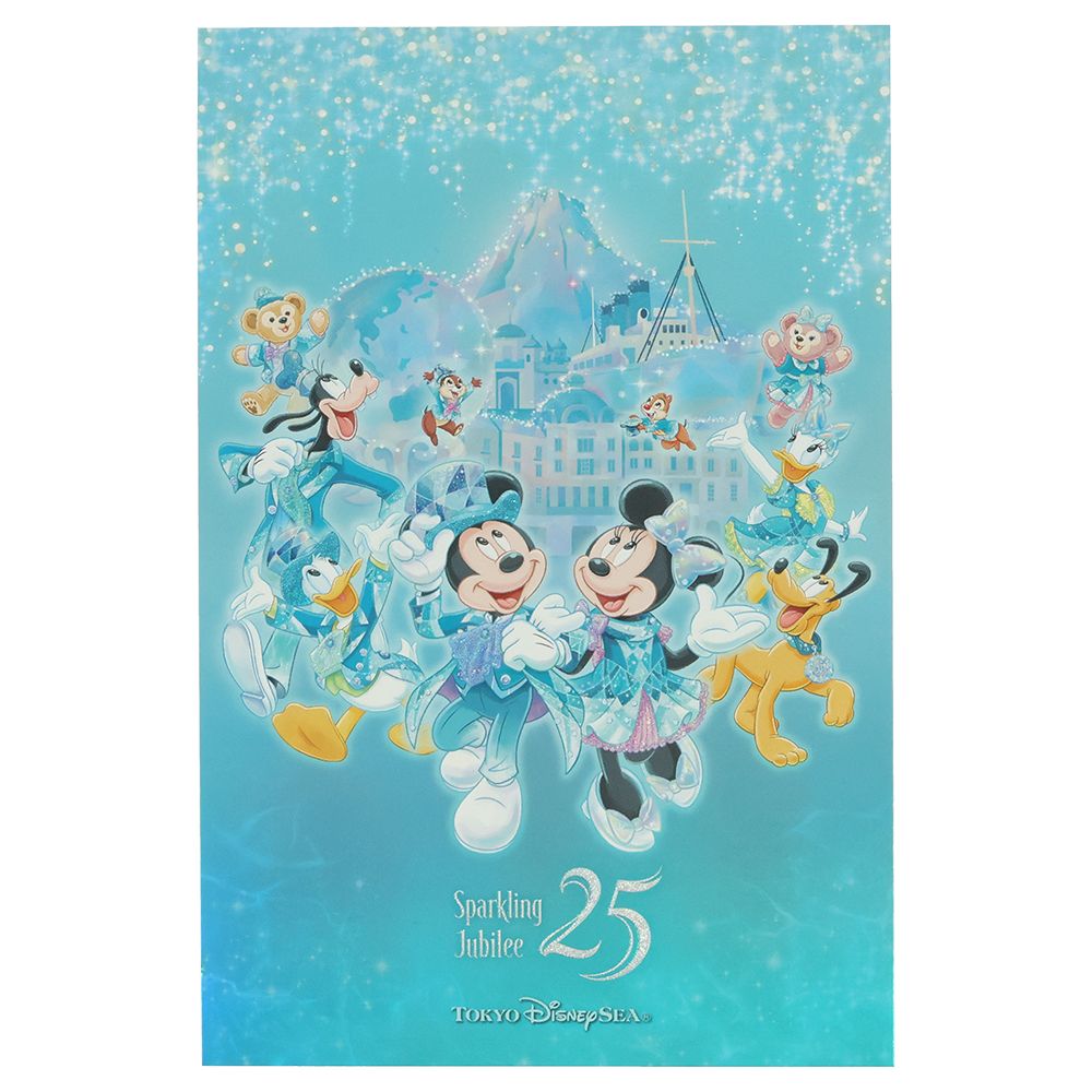 ポストカード2枚 ミッキーマウスと仲間たち 東京ディズニーシー25周年 スパークリング・ジュビリー