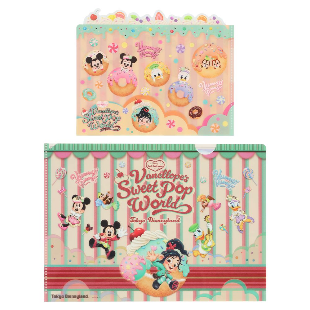 クリアホルダー2枚 ミッキーマウスと仲間たち ディズニー・パルパルーザ ヴァネロペのスウィーツ・ポップ・ワールド