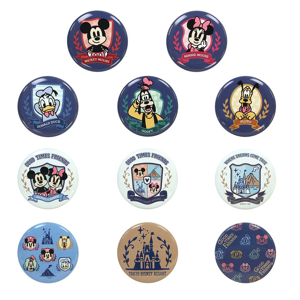 カンバッジ 2個 ミッキーマウスと仲間たち