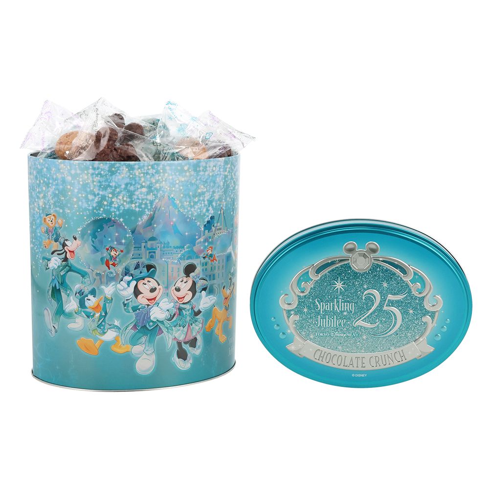 チョコレートクランチ 缶 ミッキーマウスと仲間たち 東京ディズニーシー25周年 スパークリング・ジュビリー