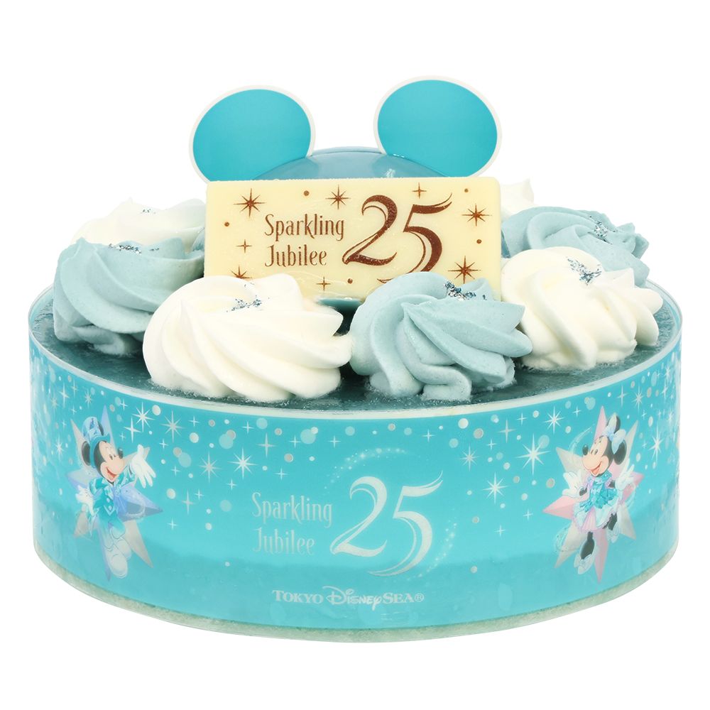 ケーキ 紙箱 ミッキーマウスと仲間たち 東京ディズニーシー25周年 スパークリング・ジュビリー