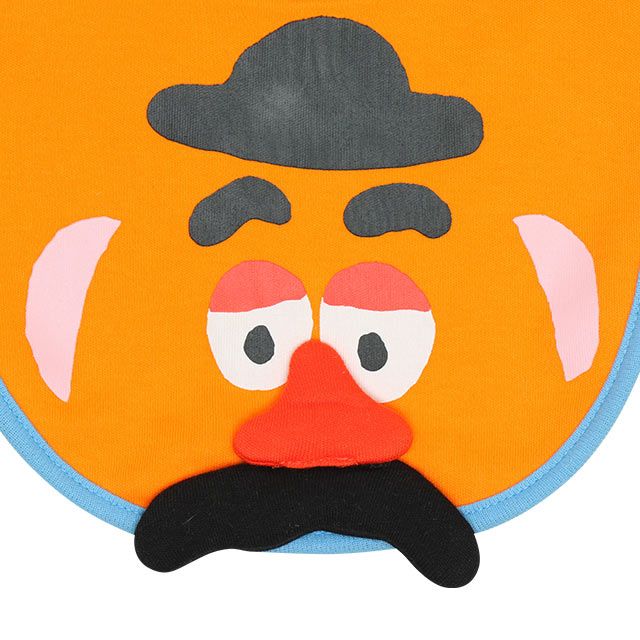 【ベビードール】ポテトヘッド 飛び出しスタイ 4605 / 赤ちゃん 出産祝い 贈り物 プレゼント ベビー用品 立体モチーフ スナップボタン付（2段階調節可） リバーシブル仕様 ポリウレタンコーティング加工