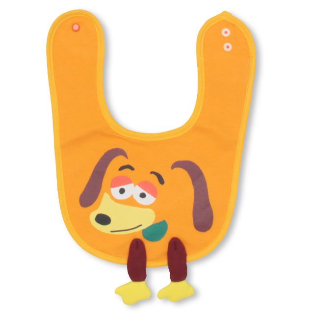 【ベビードール】スリンキー 飛び出しスタイ 4605 / 赤ちゃん 出産祝い 贈り物 プレゼント ベビー用品 立体モチーフ スナップボタン付（2段階調節可） リバーシブル仕様 ポリウレタンコーティング加工