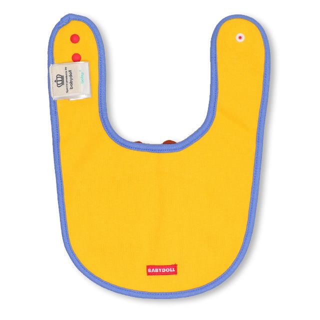 【ベビードール】チップ 飛び出しスタイ 5347 / 赤ちゃん 出産祝い 贈り物 プレゼント ベビー用品 立体モチーフ スナップボタン付（2段階調節可） リバーシブル仕様 ポリウレタンコーティング 防水加工