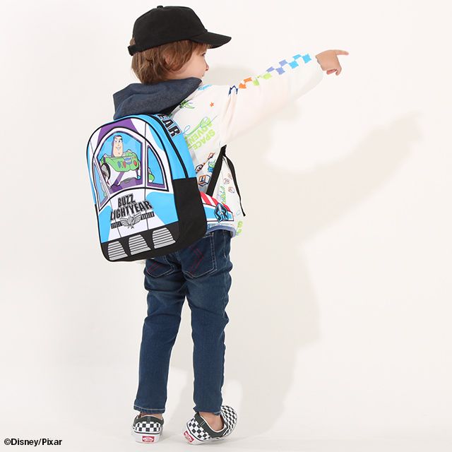 【ベビードール】バズ キャラクターキッズリュック7136 / 容量約１０リットル クッション入ショルダーベルト（長さ調整可/フック付） チェストストラップ付き（長さ調整可） 背面メッシュ仕様 ネームタグ付 トイ・ストーリー