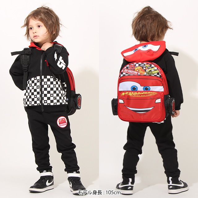 【ベビードール】カーズ キッズリュック 7152 / ライトニング・マックィーン クッション入ショルダーベルト（長さ調整可/Ｄカンフック/反射材付） チェストストラップ付（長さ調整可） ネームタグ付 背面メッシュ仕様