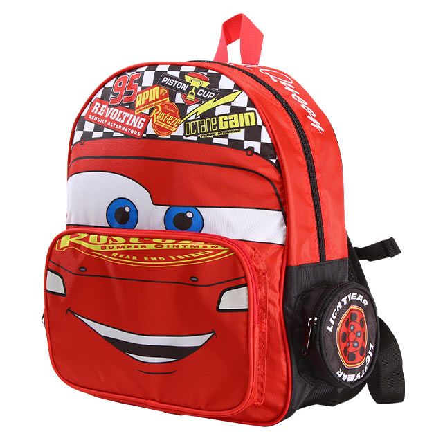 【ベビードール】カーズ キッズリュック 7152 / ライトニング・マックィーン クッション入ショルダーベルト（長さ調整可/Ｄカンフック/反射材付） チェストストラップ付（長さ調整可） ネームタグ付 背面メッシュ仕様