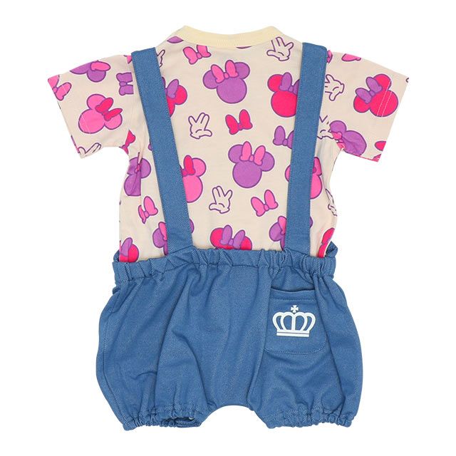 【ベビードール】ミニー ギフトBOX付き 3点ギフトセット7868B 【DY】 / 70-80cm ベビーサイズ 赤ちゃん 出産祝い 贈り物 プレゼント ベビー服 ボディスーツ サロペットロンパース 耳付き帽子 肩紐長さ調節可（2段階）