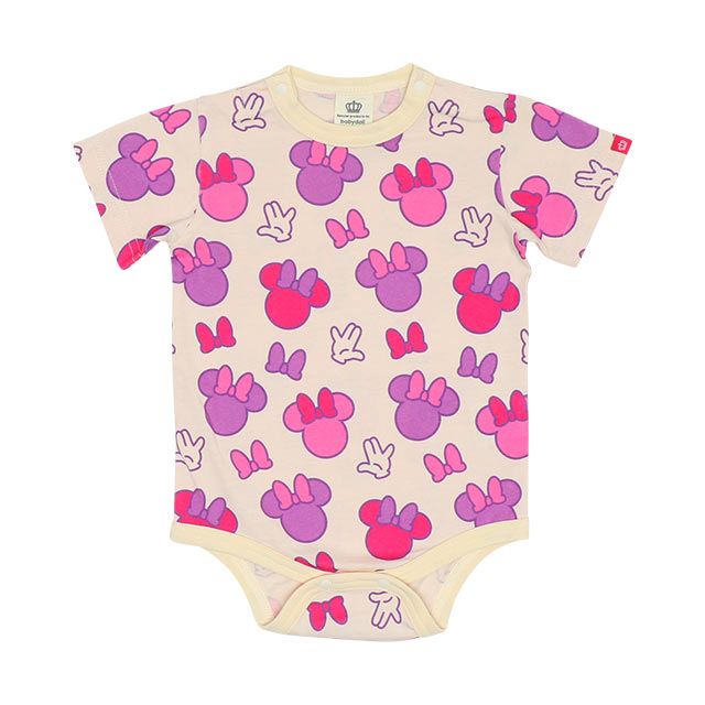 【ベビードール】ミニー ギフトBOX付き 3点ギフトセット7868B 【DY】 / 70-80cm ベビーサイズ 赤ちゃん 出産祝い 贈り物 プレゼント ベビー服 ボディスーツ サロペットロンパース 耳付き帽子 肩紐長さ調節可（2段階）