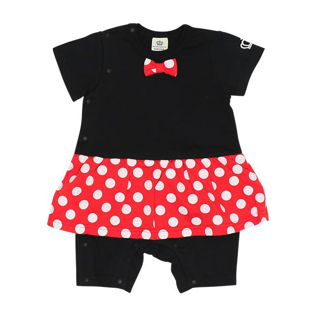 【ベビードール】ミニー ギフトBOX付き 3点ギフトセット7869B 【DY】 / 70-80cm ベビーサイズ 赤ちゃん 出産祝い 贈り物 プレゼント ベビー服 ロンパース、スタイ、耳付き帽子 肩紐長さ調節可（2段階）