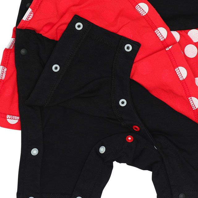 【ベビードール】ミニー ギフトBOX付き 3点ギフトセット7869B 【DY】 / 70-80cm ベビーサイズ 赤ちゃん 出産祝い 贈り物 プレゼント ベビー服 ロンパース、スタイ、耳付き帽子 肩紐長さ調節可（2段階）