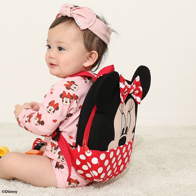 【ベビードール】ミニー ベビーリュック 7876 / 容量約４リットル ショルダーベルト（チェストストラップ付）長さ調整可 赤ちゃん 出産祝い 贈り物 プレゼント ベビー用品