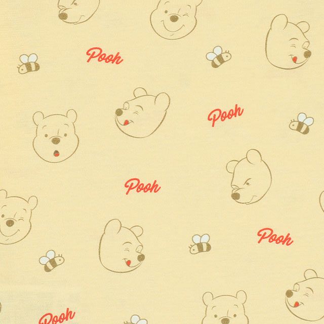 【ベビードール】プー 総柄ボディスーツ 7879B / ベビーサイズ 赤ちゃん 出産祝い 贈り物 プレゼント ベビー服 長袖 ワンオール 天竺素材