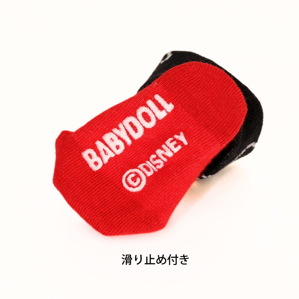 【ベビードール】ミニー ベビーソックス 7908 / 9-12cm 赤ちゃん 出産祝い 贈り物 プレゼント ベビー用品 靴下 くつ下 滑り止め付き プチプラ お得