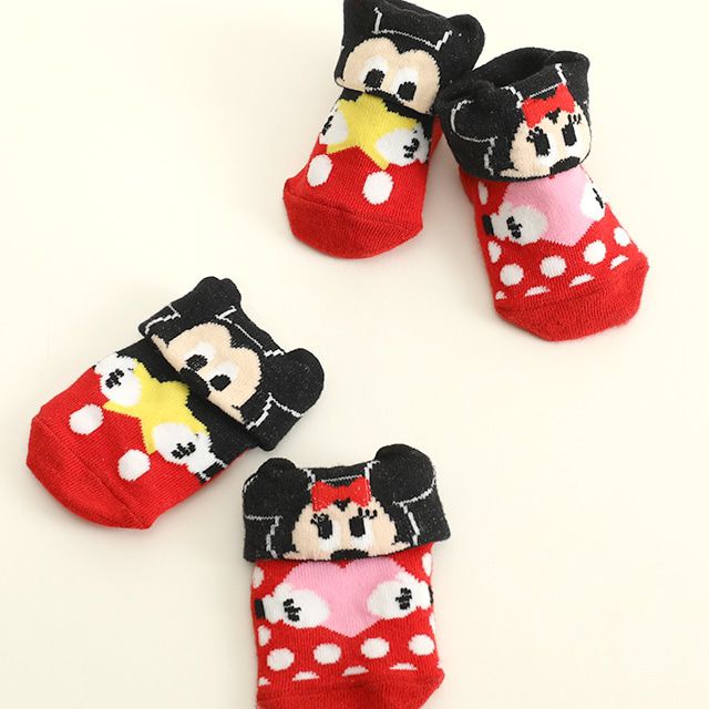 【ベビードール】ミニー ベビーソックス 7908 / 9-12cm 赤ちゃん 出産祝い 贈り物 プレゼント ベビー用品 靴下 くつ下 滑り止め付き プチプラ お得