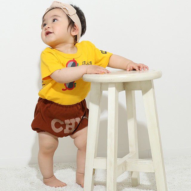 【ベビードール】チップ キャラクターベビーブルマ 7909 / 腹囲38cm ベビーサイズ 赤ちゃん 出産祝い 贈り物 プレゼント ベビー服 立体モチーフ ウエスト総ゴム 綿100％