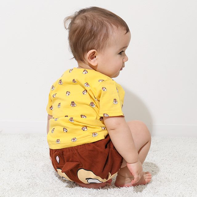 【ベビードール】チップ キャラクターベビーブルマ 7909 / 腹囲38cm ベビーサイズ 赤ちゃん 出産祝い 贈り物 プレゼント ベビー服 立体モチーフ ウエスト総ゴム 綿100％