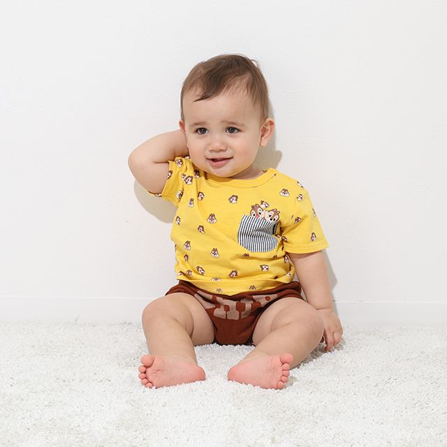 【ベビードール】チップ キャラクターベビーブルマ 7909 / 腹囲38cm ベビーサイズ 赤ちゃん 出産祝い 贈り物 プレゼント ベビー服 立体モチーフ ウエスト総ゴム 綿100％