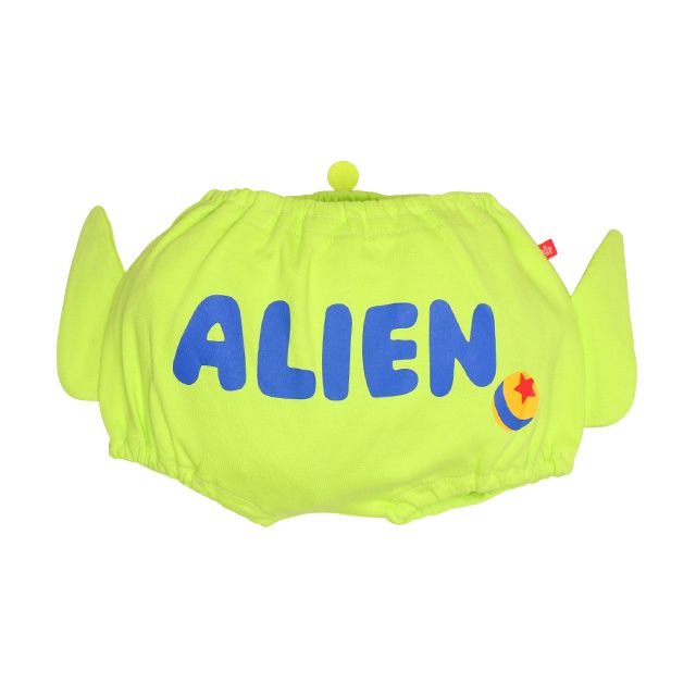 【ベビードール】リトルグリーンメン キャラクターベビーブルマ 7909 / 腹囲38cm ベビーサイズ 赤ちゃん 出産祝い 贈り物 プレゼント ベビー服 立体モチーフ ウエスト総ゴム 綿100％