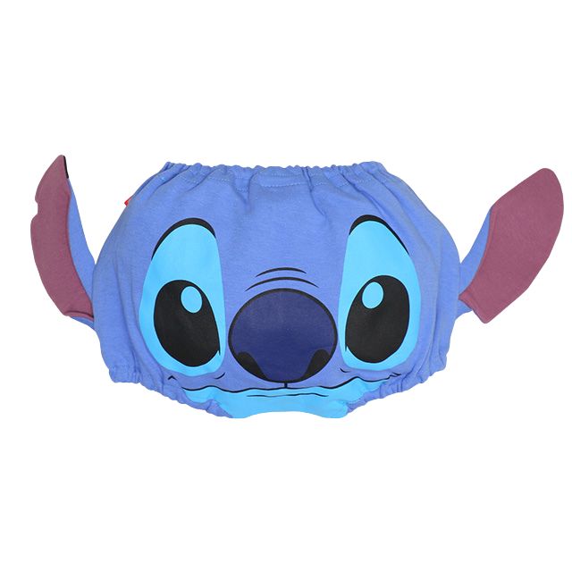 【ベビードール】スティッチ キャラクターベビーブルマ 7909 / 腹囲38cm ベビーサイズ 赤ちゃん 出産祝い 贈り物 プレゼント ベビー服 立体モチーフ ウエスト総ゴム 綿100％