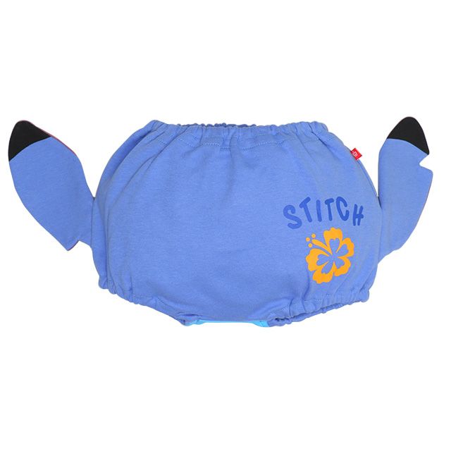 【ベビードール】スティッチ キャラクターベビーブルマ 7909 / 腹囲38cm ベビーサイズ 赤ちゃん 出産祝い 贈り物 プレゼント ベビー服 立体モチーフ ウエスト総ゴム 綿100％