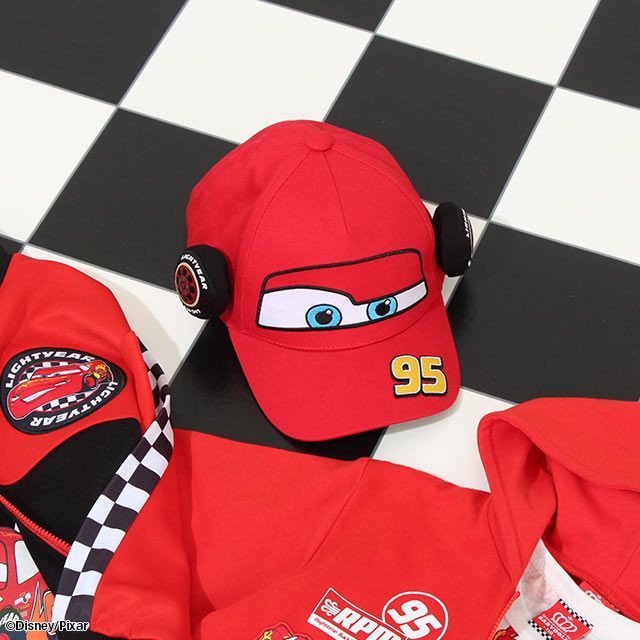 【ベビードール】カーズ ツイルキャップ 8100 / 頭回り：50-54cm キッズ 帽子 ぼうし キャップ 立体モチーフ 反射素材 リフレクター付き 面ファスナーでサイズ調整可能 日よけ UV対策