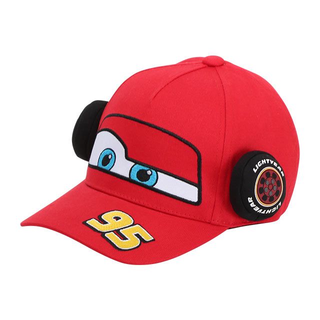 【ベビードール】カーズ ツイルキャップ 8100 / 頭回り：50-54cm キッズ 帽子 ぼうし キャップ 立体モチーフ 反射素材 リフレクター付き 面ファスナーでサイズ調整可能 日よけ UV対策