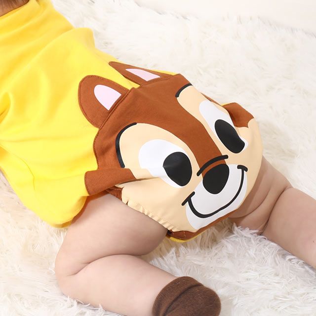 【ベビードール】チップ ぽってりロンパース 8207B / 70-80cm ベビー服 つなぎ 半袖 ボディ肌着 出産祝い 贈り物 プレゼント 立体モチーフ 綿100％