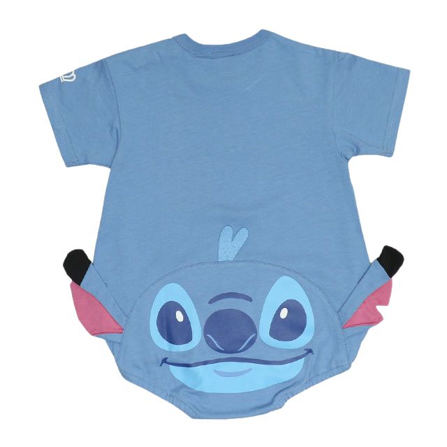 【ベビードール】スティッチ ぽってりロンパース 8207B / 70-80cm ベビーサイズ 赤ちゃん 出産祝い 贈り物 プレゼント ベビー服 半袖 立体モチーフ 天竺素材