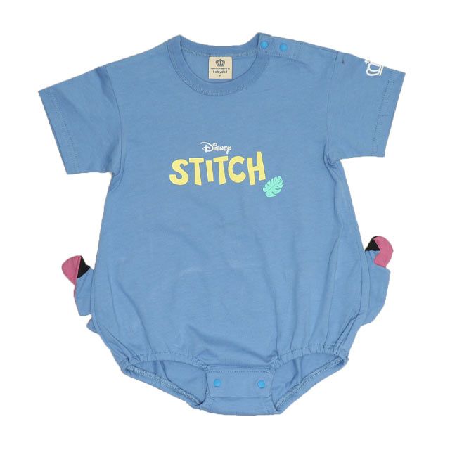 【ベビードール】スティッチ ぽってりロンパース 8207B / 70-80cm ベビーサイズ 赤ちゃん 出産祝い 贈り物 プレゼント ベビー服 半袖 立体モチーフ 天竺素材