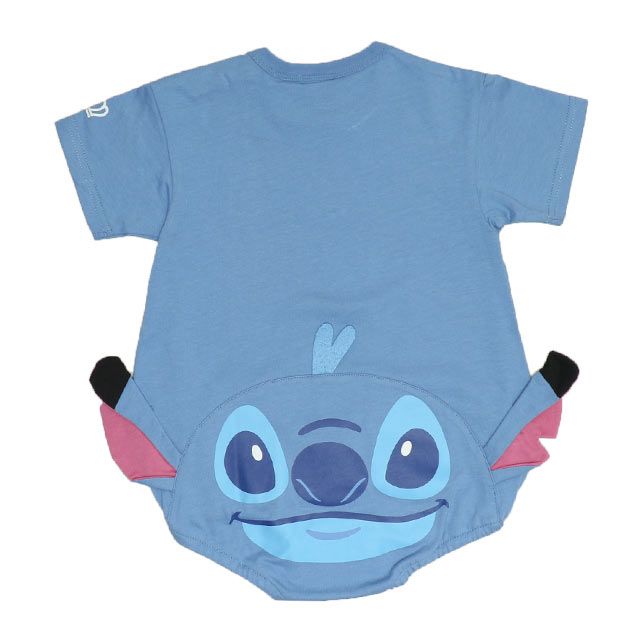 【ベビードール】スティッチ ぽってりロンパース 8207B / 70-80cm ベビーサイズ 赤ちゃん 出産祝い 贈り物 プレゼント ベビー服 半袖 立体モチーフ 天竺素材