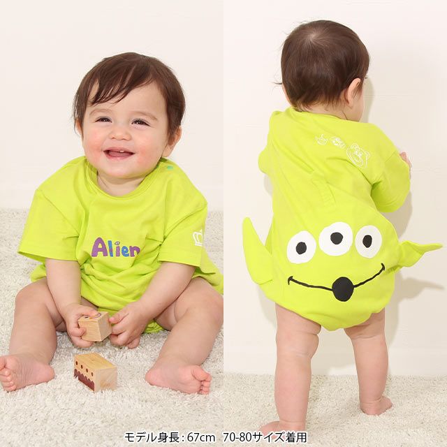 【ベビードール】スティッチ ぽってりロンパース 8207B / 70-80cm ベビーサイズ 赤ちゃん 出産祝い 贈り物 プレゼント ベビー服 半袖 立体モチーフ 天竺素材