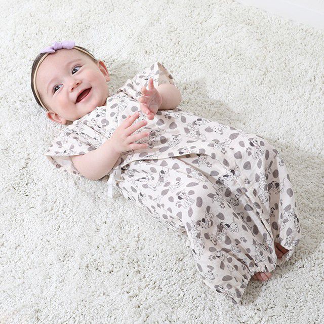 【ベビードール】プー 甚平2wayオール 8290B / ベビーサイズ 赤ちゃん ベビー服 つなぎ 半袖 ボディ肌着 カバーオール ドレスオール 左前、脇部分に結び紐 ガーゼ素材