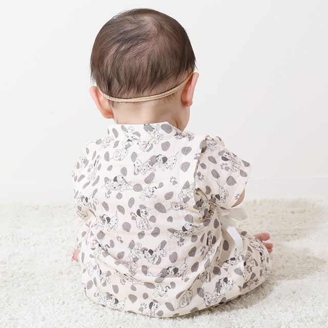 【ベビードール】プー 甚平2wayオール 8290B / ベビーサイズ 赤ちゃん ベビー服 つなぎ 半袖 ボディ肌着 カバーオール ドレスオール 左前、脇部分に結び紐 ガーゼ素材