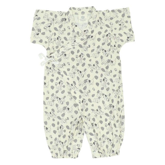 【ベビードール】１０１匹わんちゃん 甚平2wayオール 8290B / ベビーサイズ 赤ちゃん ベビー服 つなぎ 半袖 ボディ肌着 カバーオール ドレスオール 左前、脇部分に結び紐 ガーゼ素材
