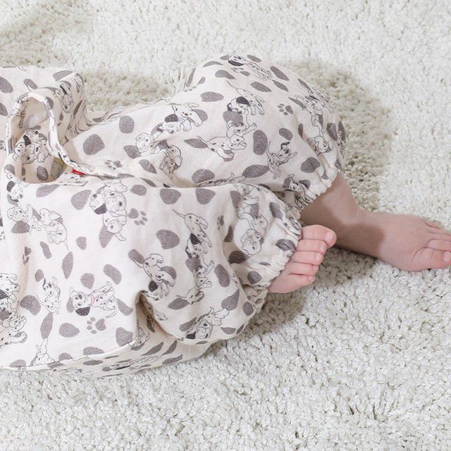 【ベビードール】１０１匹わんちゃん 甚平2wayオール 8290B / ベビーサイズ 赤ちゃん ベビー服 つなぎ 半袖 ボディ肌着 カバーオール ドレスオール 左前、脇部分に結び紐 ガーゼ素材