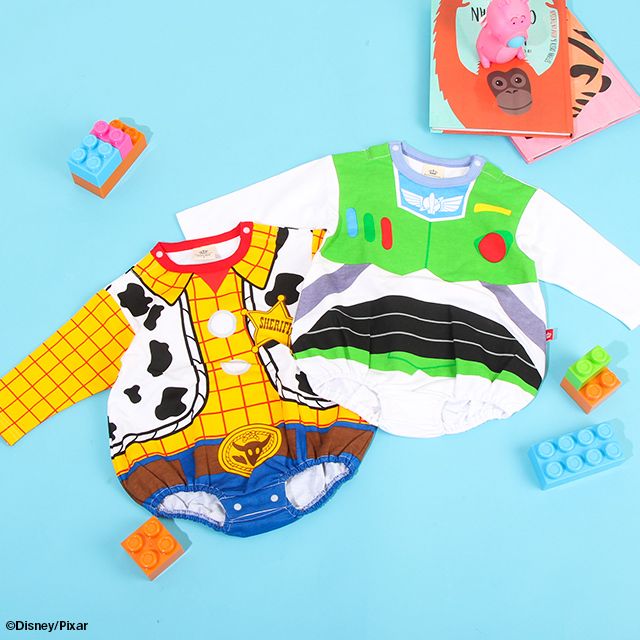 【ベビードール】バズ なりきる ぽってりロンパース 8524B / 70-80cm ベビーサイズ 赤ちゃん 出産祝い 贈り物 プレゼント ベビー服 長袖 脚口部分ゴム入 綿100％ 仮装 コスチューム コスプレ