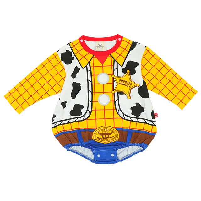 【ベビードール】ウッディ なりきる ぽってりロンパース 8524B / 70-80cm ベビーサイズ 赤ちゃん 出産祝い 贈り物 プレゼント ベビー服 長袖 脚口部分ゴム入 綿100％ 仮装 コスチューム コスプレ