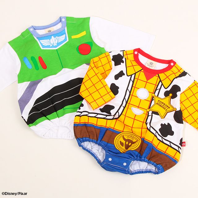 【ベビードール】ウッディ なりきる ぽってりロンパース 8524B / 70-80cm ベビーサイズ 赤ちゃん 出産祝い 贈り物 プレゼント ベビー服 長袖 脚口部分ゴム入 綿100％ 仮装 コスチューム コスプレ