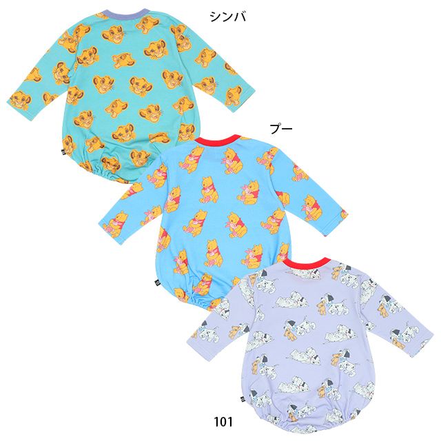 【ベビードール】シンバ 総柄ぽってりロンパース 8527B / ベビーサイズ 赤ちゃん 出産祝い ベビー服 ベビーつなぎ 長袖