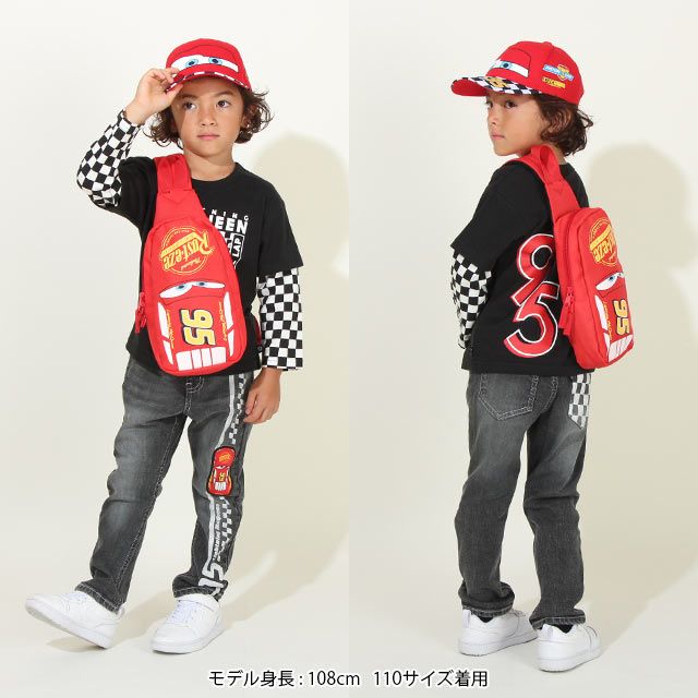 【ベビードール】カーズ ボディバッグ 8588 / ライトニングマックイーン キッズ 雑貨 カバン 鞄 ショルダーベルト（長さ調整可/反射ワッペン・バックル付き/左右付け替え可）