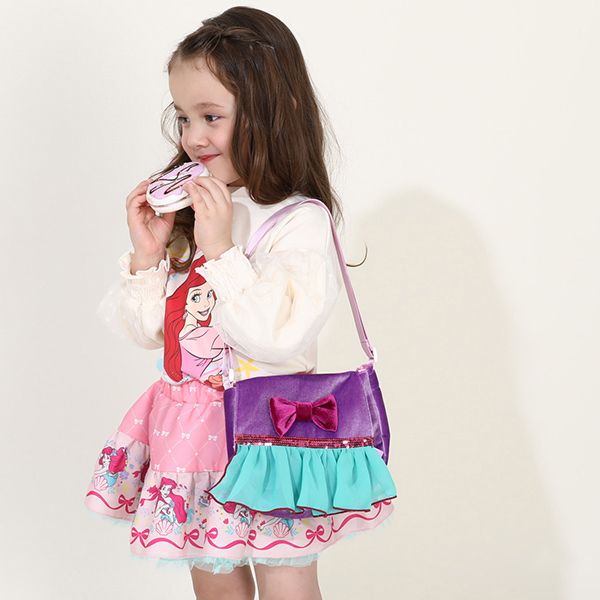 【ベビードール】アリエル プリンセス / ポシェット 8723 / キッズ かばん 鞄 ショルダーバッグ 長さ調整可 開口部フラップ（面ファスナー） お姫様 コスチューム ガーリー ガールズコーデ