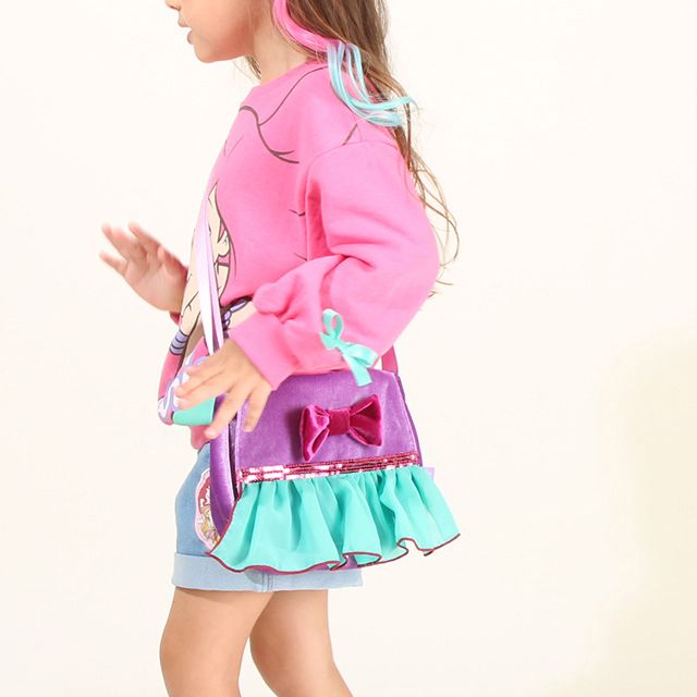 【ベビードール】アリエル プリンセス / ポシェット 8723 / キッズ かばん 鞄 ショルダーバッグ 長さ調整可 開口部フラップ（面ファスナー） お姫様 コスチューム ガーリー ガールズコーデ